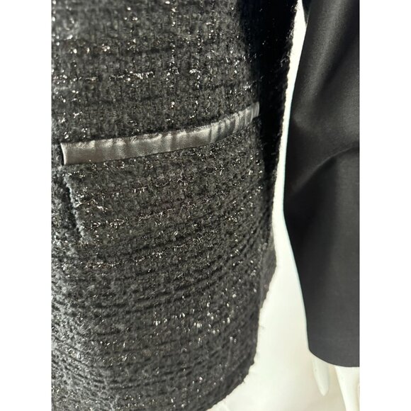 Chicos Open-Front Black Tweed Jacket Sz 2 - Picture 8 of 16